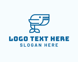 Comic - Zipper Mouth Whale logo design