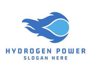 Hydrogen - Cold Fire Ball logo design