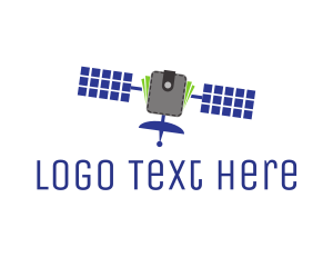 Spacecraft - Space Wallet Satellite logo design
