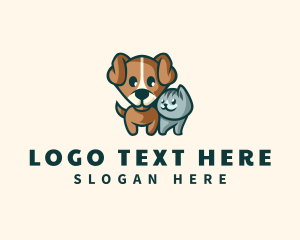 Groomer - Cute Dog Cat Animal logo design