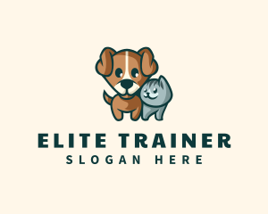 Cute Dog Cat Animal logo design