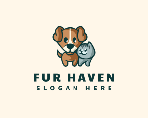 Cute Dog Cat Animal logo design