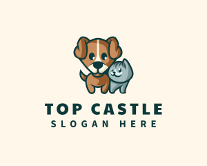 Groomer - Cute Dog Cat Animal logo design