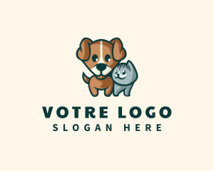 Fur - Cute Dog Cat Animal logo design