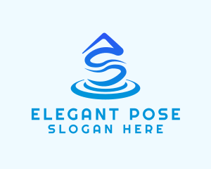 Pose - Yoga Pose Letter S logo design