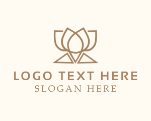 Lotus - Brown Luxury Yoga logo design