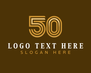 Years - Golden Number 50 logo design