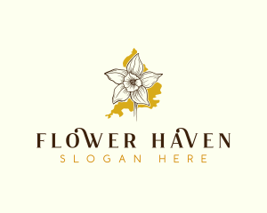 Daffodil Flower Plant logo design