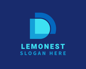 Blue - Tech Finance Letter D logo design