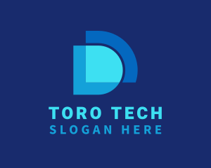 Tech Finance Letter D logo design