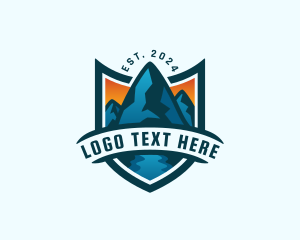 Highlands - Travel Mountain Shield logo design