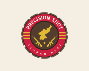 Rifle - North Korea Military Weapon logo design