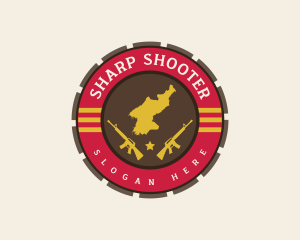 Rifle - North Korea Military Weapon logo design