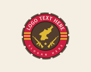 Gunman - North Korea Military Weapon logo design