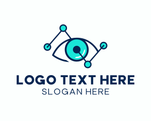 Cyber - Digital Eye  Molecules logo design