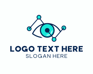 Optics - Digital Eye  Molecules logo design