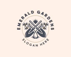 Shovel Flower Garden logo design