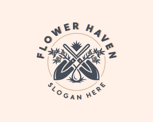 Shovel Flower Garden logo design