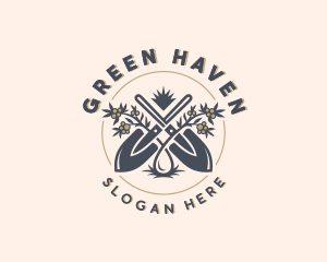 Shovel Flower Garden logo design