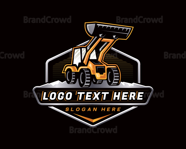 Excavator Bulldozer Construction Logo