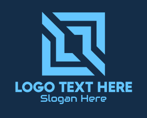 Blue Tech Square logo design