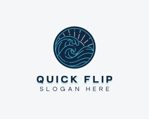 Coastal Ocean Waves Logo