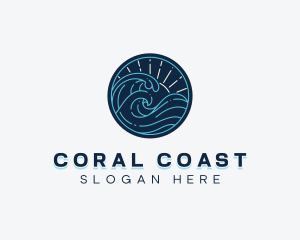 Coastal Ocean Waves logo design