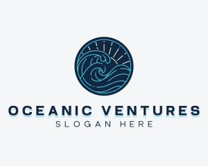 Coastal Ocean Waves logo design