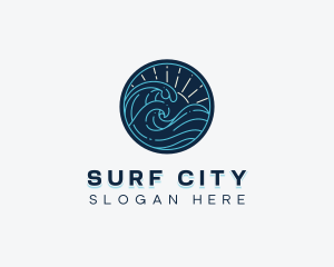 Coastal Ocean Waves logo design