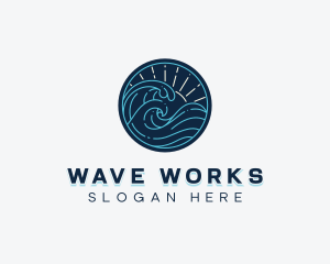 Coastal Ocean Waves logo design