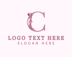 Fashion Designer - Heart Plant Letter C logo design