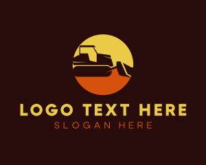 Industrial Bulldozer Construction  Logo