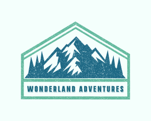 Trekking Hiking Mountain logo design