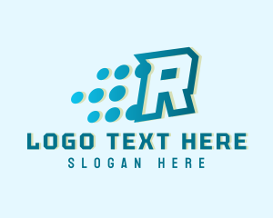 Modern Tech Letter R logo design