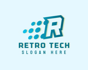 Modern Tech Letter R logo design