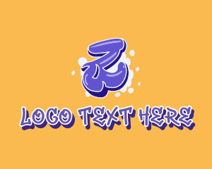 Colorful - Purple Yellow Graffiti Letter Z logo design