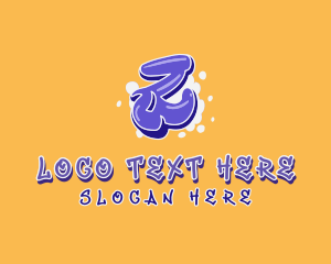 Lively - Purple Yellow Graffiti Letter Z logo design