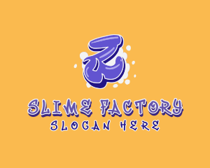 Slime - Purple Yellow Graffiti Letter Z logo design