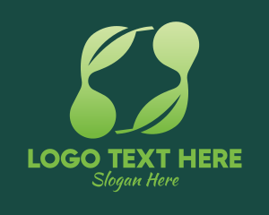 Negative Space - Natural Leaf Cross logo design