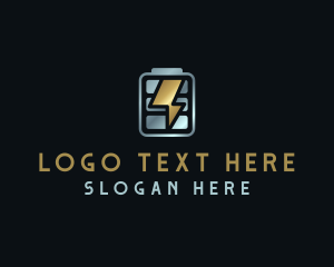 Metallic - Lightning Battery Charge logo design