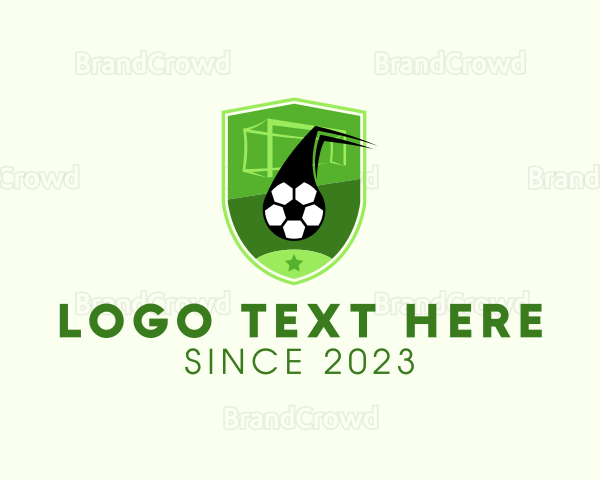 Soccer Goal Shield Logo