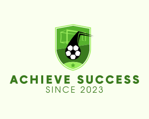 Soccer Goal Shield logo design