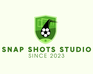 Sports Network - Soccer Goal Shield logo design