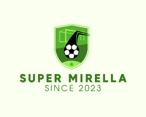 Varsity - Soccer Goal Shield logo design