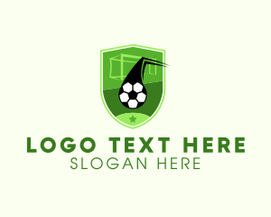 Soccer Goal Shield Logo