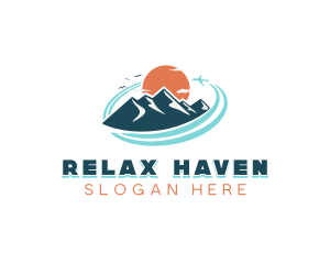 Vacation - Airplane Mountain Vacation logo design