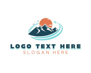Travel Agency - Airplane Mountain Vacation logo design