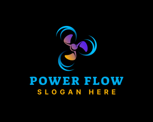 Turbine - Propeller Turbine Airflow logo design