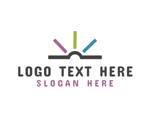 Textbook - Literature Library Book logo design