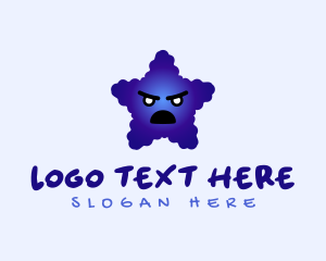Emoji - Angry Blue Star logo design